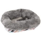 Стилно легло за гризачи Flamingo BASKET CLAVIO RECTANGULAR MULTICOLOUR пухкаво покритие с дунапренена основа
